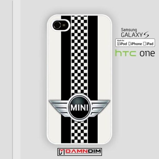 Mini Cooper Style Checkers with Black Stripes iphone case 4s/5s/5c/6/6plus/SE