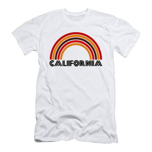 California Flocked Rainbow T Shirt