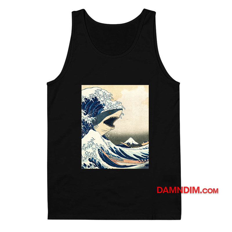 The Great Wave off Kanagawa Sharks Tank Top